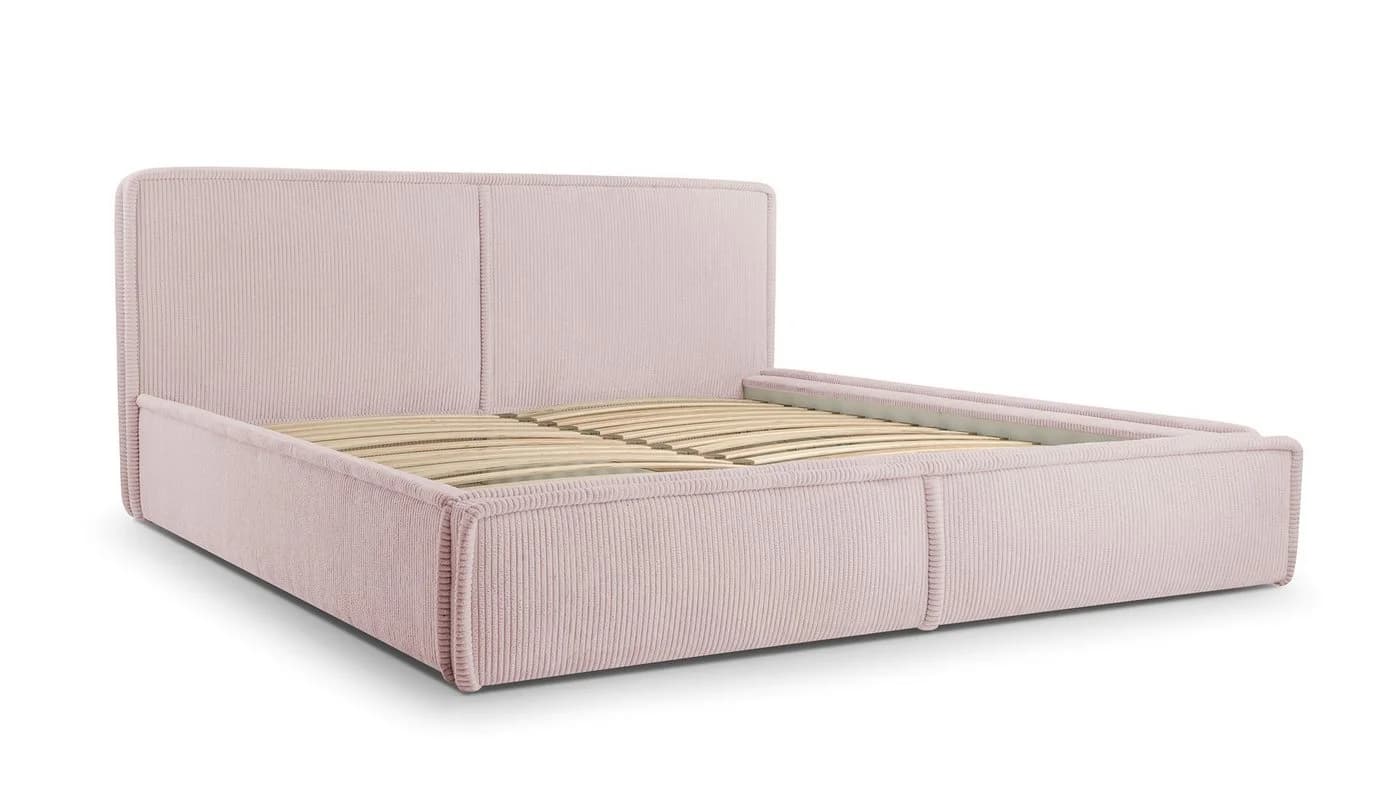 MOEBLO Polsterbett BETT 04 Rosa Cord mit Bettkasten - Bild 3