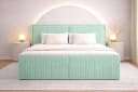 MOEBLO Boxbett Bett 04 Mint Cord Polsterbett mit Bettkasten und Topper Bild 1