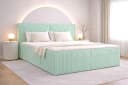 MOEBLO Boxbett Bett 04 Mint Cord Polsterbett mit Bettkasten und Topper Bild 2