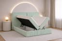 MOEBLO Boxbett Bett 04 Mint Cord Polsterbett mit Bettkasten und Topper Bild 5
