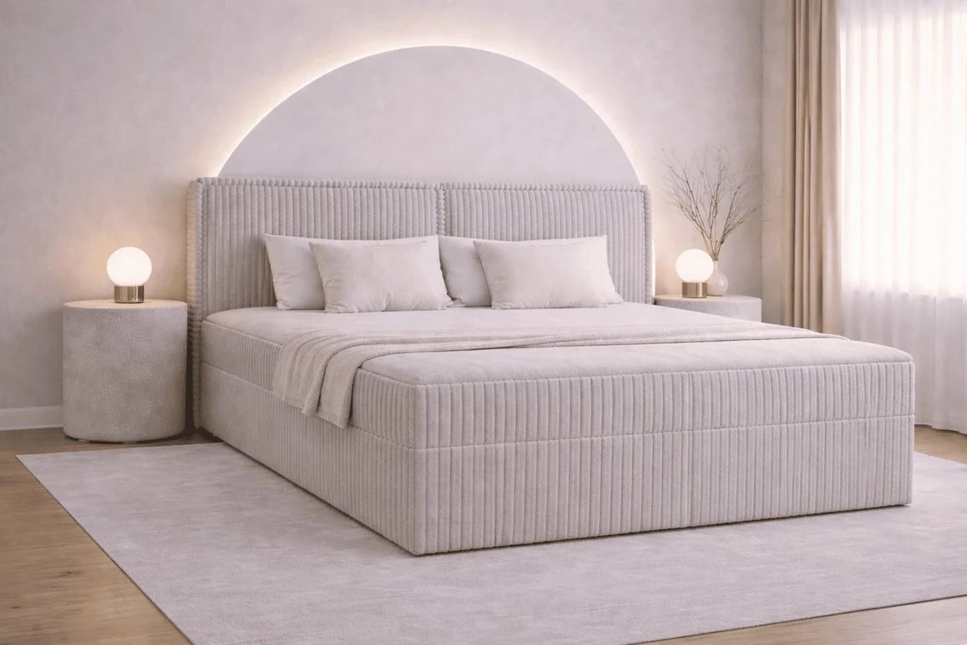 MOEBLO Boxspringbett 04 mit Bettkasten und Topper Hellgrau - Bild 2