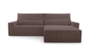 MOEBLO Ecksofa Denver L Cord Braun mit Schlaffunktion Bild 1