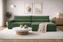 MOEBLO Ecksofa Denver L Cord Dunkelgrün mit Schlaffunktion Bild 2