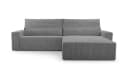 MOEBLO Ecksofa Denver L Cord Grau mit Schlaffunktion Bild 1