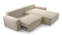 MOEBLO Ecksofa Denver L Cord Grau mit Schlaffunktion Bild 3