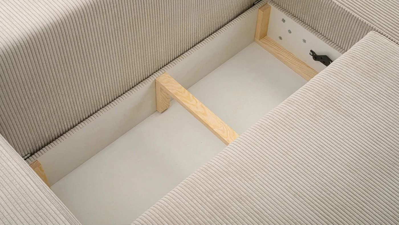 MOEBLO Ecksofa Denver L Cord Grau mit Schlaffunktion - Bild 5