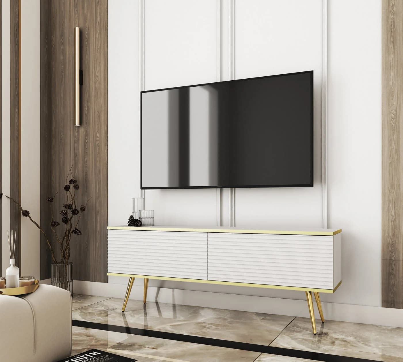 MOEBLO TV-Board Dayn Wave new Lowboard mit Push-to-Open