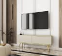 MOEBLO TV-Board DAYN NEW Lowboard Beige Gold Metallbeine Bild 1