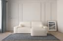 MOEBLO Ecksofa Lisbon Bouclé Beige L-Form mit Schlafsofa und Bettkasten Bild 1