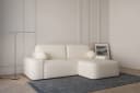 MOEBLO Ecksofa Lisbon Bouclé Beige L-Form mit Schlafsofa und Bettkasten Bild 3
