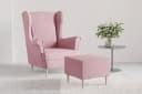 MOEBLO Ohrensessel COMFY Rosa Manila Velours mit optionalem Hocker Bild 3