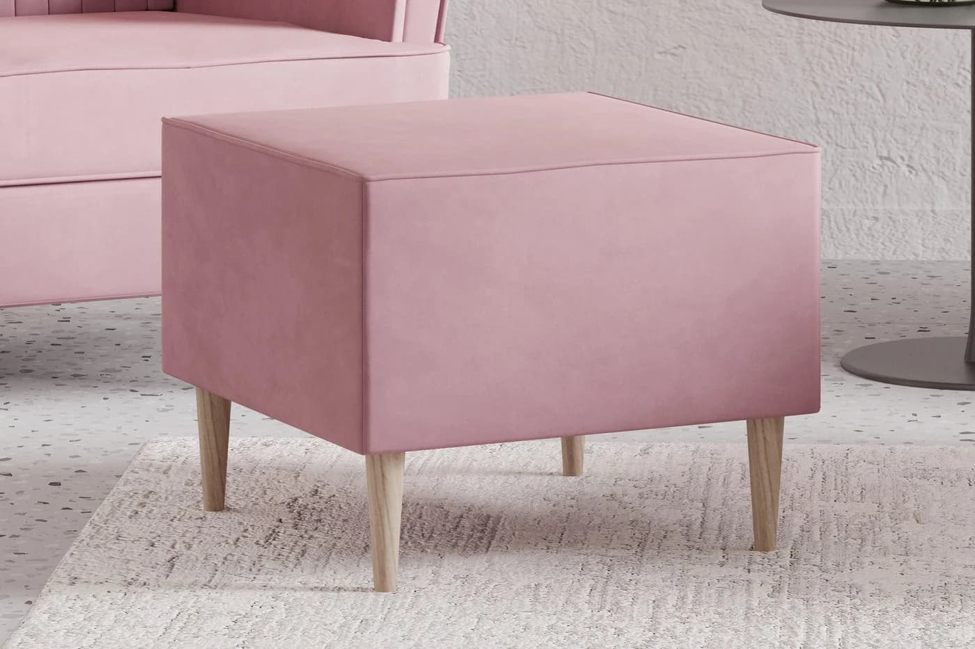 MOEBLO Ohrensessel COMFY Rosa Manila Velours mit optionalem Hocker - Bild 4