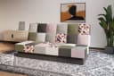MOEBLO Schlafsofa CYPRUS Patchwork Rosa/Oliv mit Schlaffunktion Bild 3