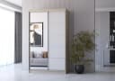 MOEBLO Kleiderschrank NOAH 05 mit Spiegel Schiebetüren 2-türig Beige Modern Bild 1