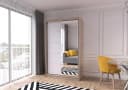 MOEBLO Kleiderschrank NOAH 05 mit Spiegel Schiebetüren 2-türig Beige Modern Bild 3