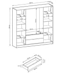 MOEBLO Drehtürenschrank SEVIA 200 Modern 4-türig mit Schubladen Bild 5