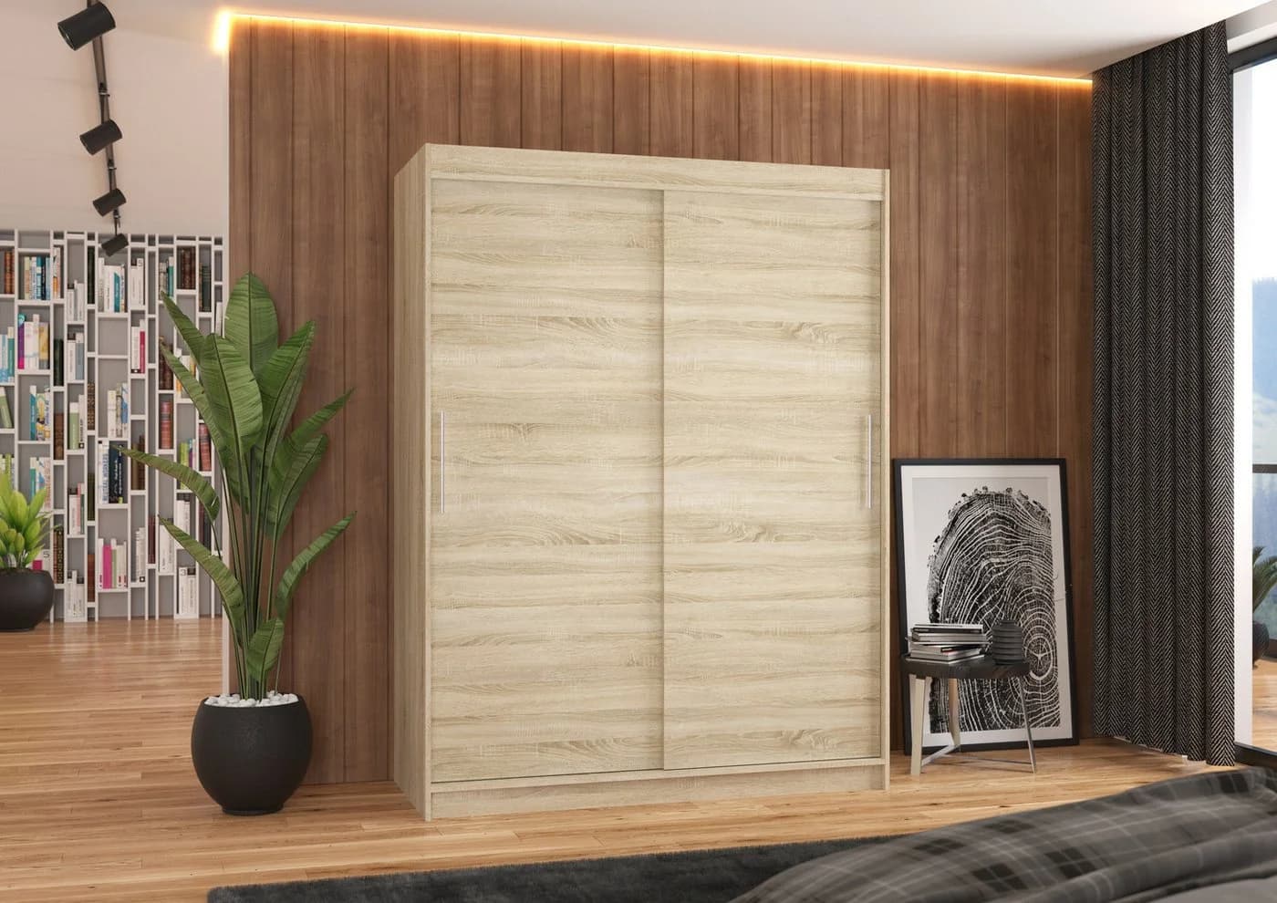 MOEBLO Schiebetürenschrank Lynox Beige Modern