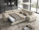 MOEBLO Ecksofa Ferrucio Beige mit Schlaffunktion & Bettkasten Bild 4