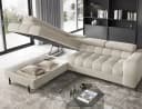 MOEBLO Ecksofa Ferrucio Beige mit Schlaffunktion und Bettkasten Bild 5