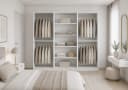 MOEBLO Drehtürenschrank Glamy 6D Weiß Gold Moderner Kleiderschrank Bild 1