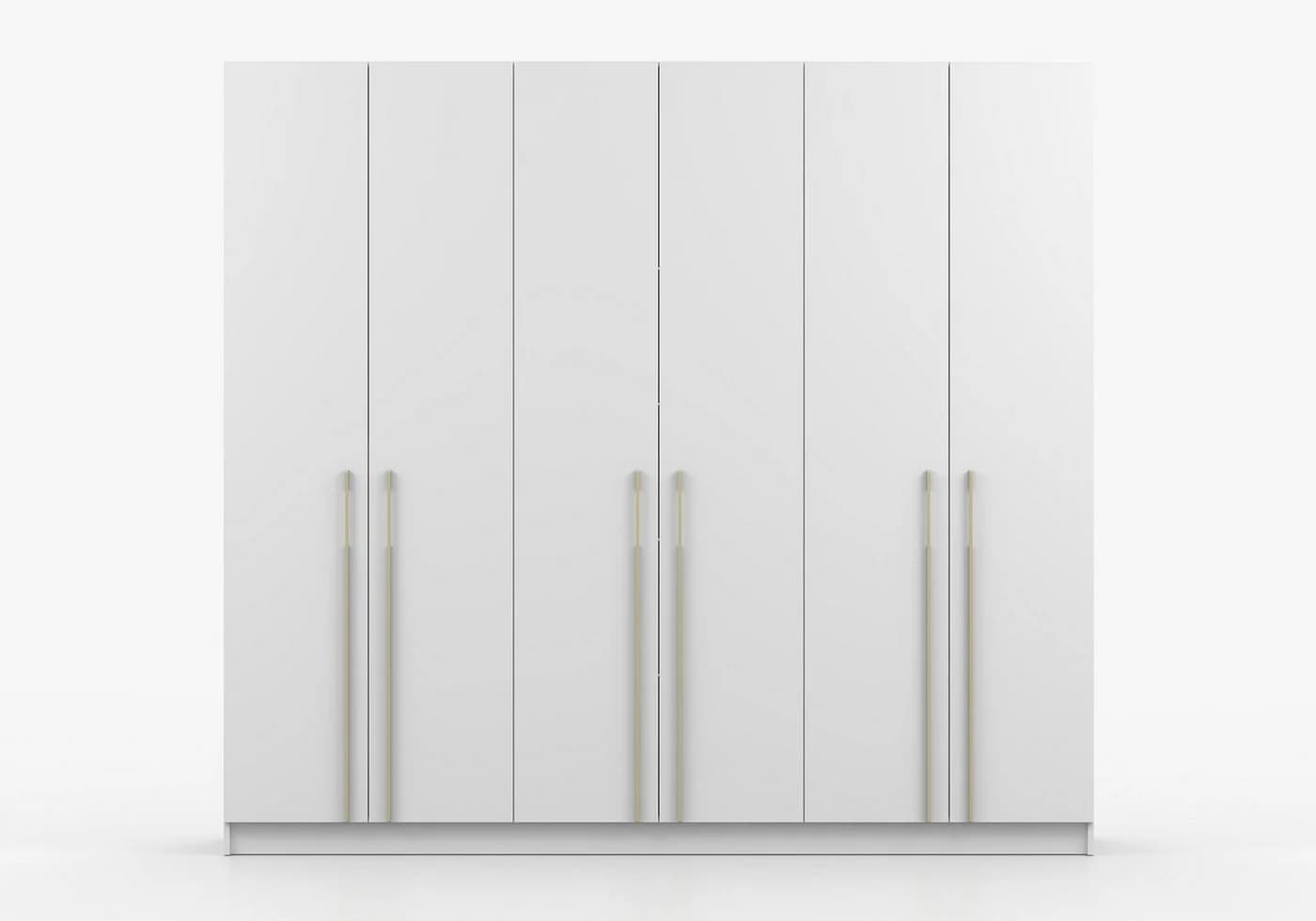 MOEBLO Drehtürenschrank Glamy 6D Weiß Gold Moderner Kleiderschrank - Bild 4