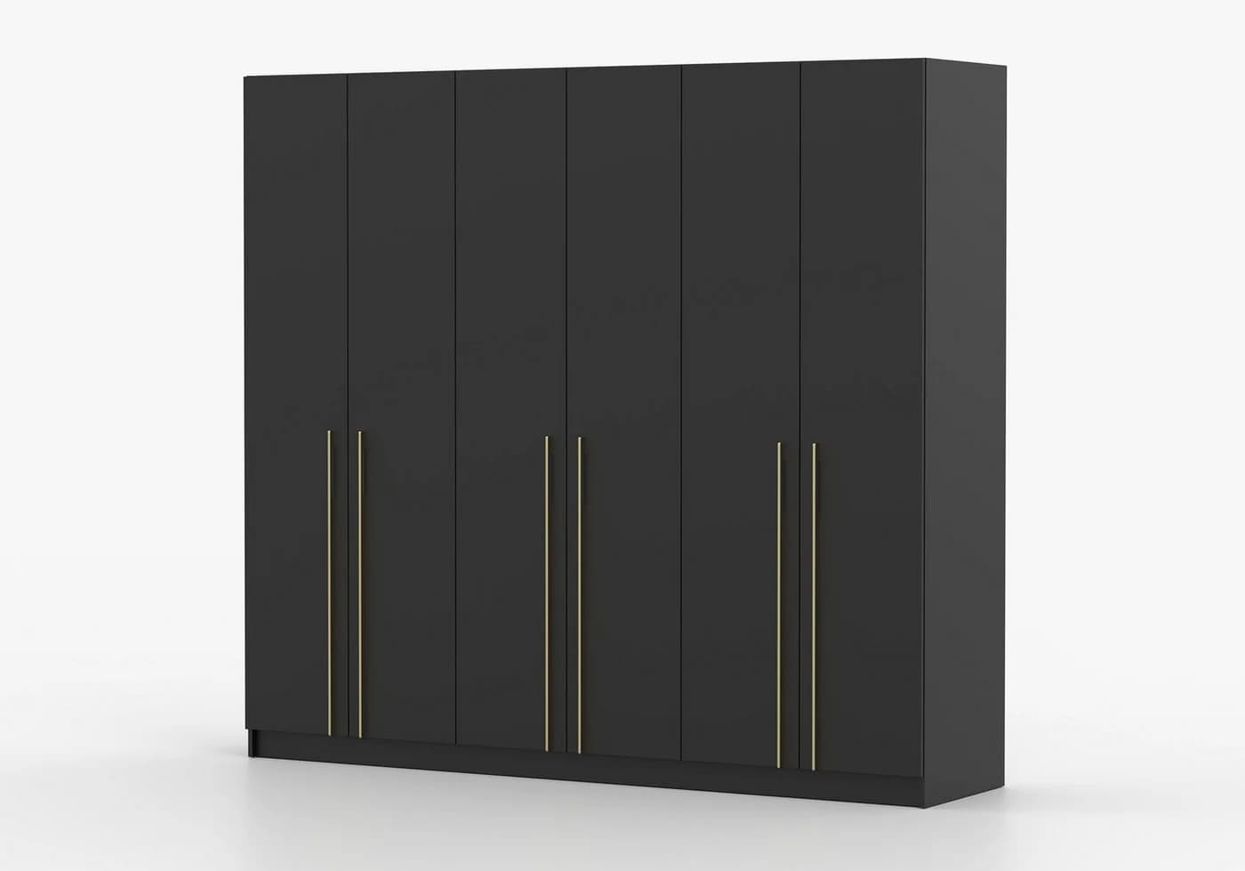 MOEBLO Drehtürenschrank Glamy 6D Schwarz Gold Modern - Bild 3