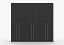 MOEBLO Drehtürenschrank Glamy 6D Schwarz Gold Modern Bild 4