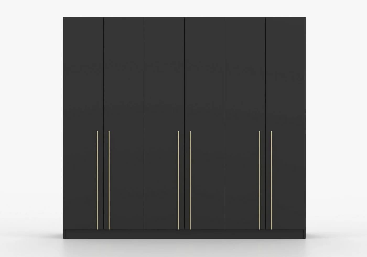 MOEBLO Drehtürenschrank Glamy 6D Schwarz Gold Modern - Bild 4