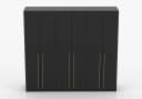 MOEBLO Drehtürenschrank Glamy 6D Schwarz Gold Modern Bild 5