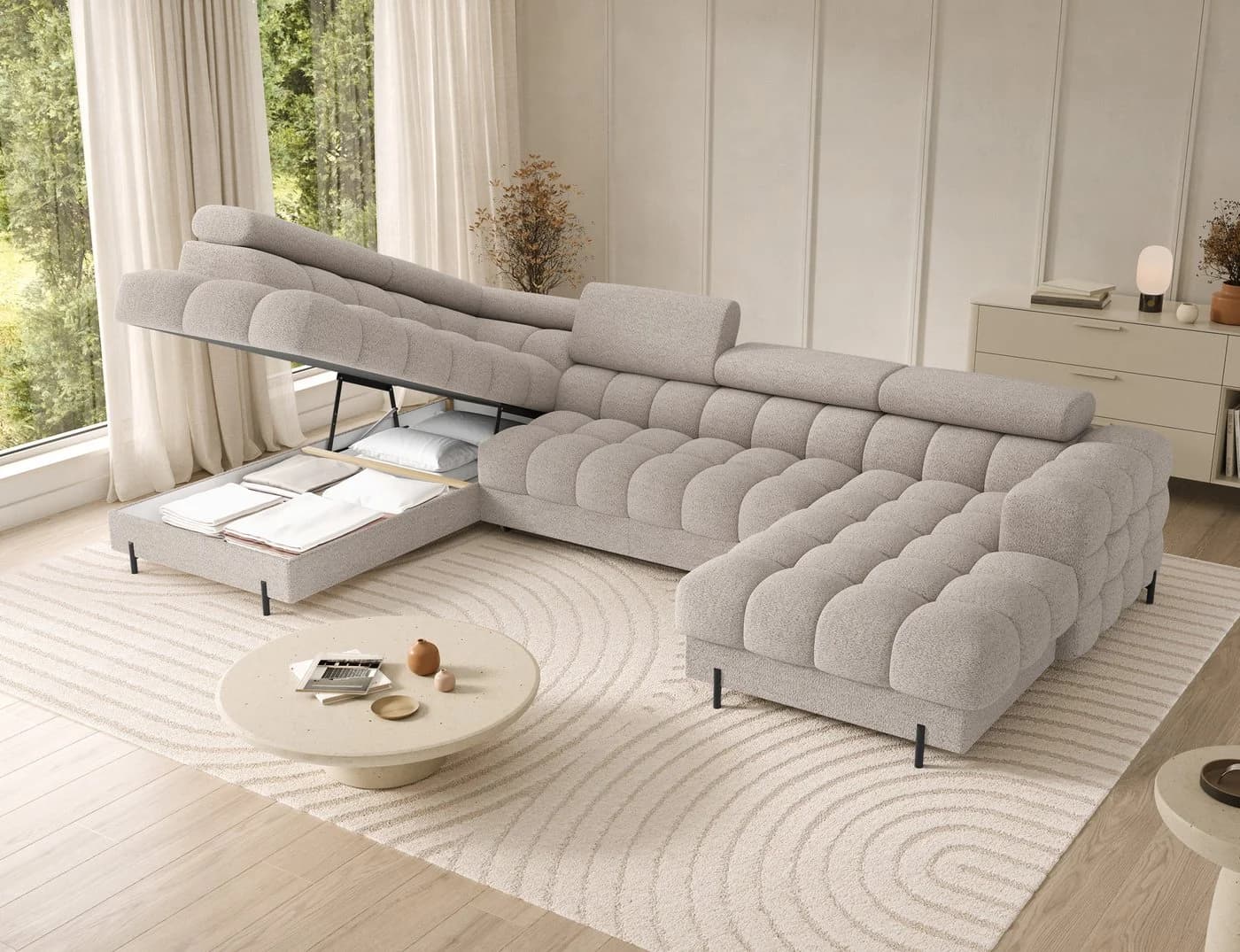 MOEBLO Ecksofa Vinca U-Form Sofa mit Schlaffunktion - Bild 4
