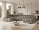 MOEBLO Ecksofa Vinca Beige/Braun mit Schlaffunktion und Stauraum Bild 2