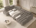 MOEBLO Ecksofa Vinca Beige/Braun mit Schlaffunktion und Stauraum Bild 3