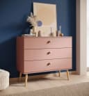 MOEBLO Kommode SOLVIA Rosa Soft-Close Holzfüße Bild 2