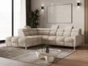MOEBLO Ecksofa BUN mit Schlaffunktion und Bettkasten Beige Bouclé Bild 1