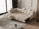 MOEBLO Ecksofa BUN mit Schlaffunktion und Bettkasten Beige Bouclé Bild 3