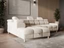 MOEBLO Ecksofa BUN mit Schlaffunktion und Bettkasten Beige Bouclé Bild 4