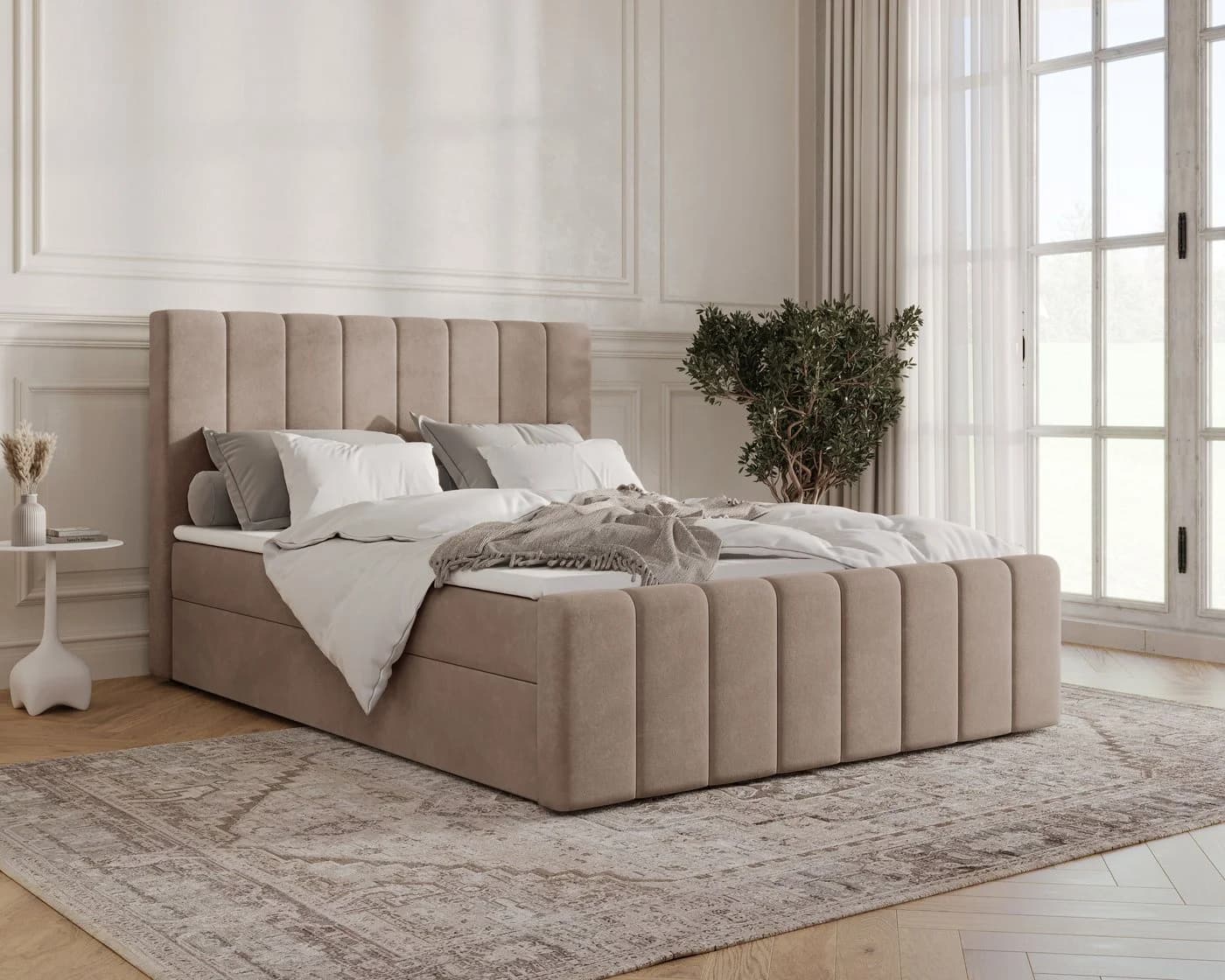 MOEBLO Boxspringbett 01 BIS mit Topper & Bettkasten Braun - Bild 2