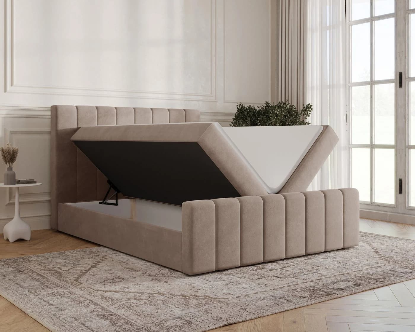 MOEBLO Boxspringbett 01 BIS mit Topper & Bettkasten Braun - Bild 3