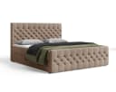 MOEBLO Boxbett 12 Chesterfield Braun Velours mit Bettkasten & Topper Bild 5