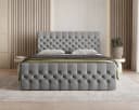 MOEBLO Boxspringbett 160x200 cm Chesterfield Velours grau mit Bettkasten Bild 1