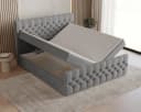 MOEBLO Boxspringbett 160x200 cm Chesterfield Velours grau mit Bettkasten Bild 3