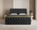 MOEBLO Boxspringbett 12 Chesterfield Design Schwarz Velours Bild 1