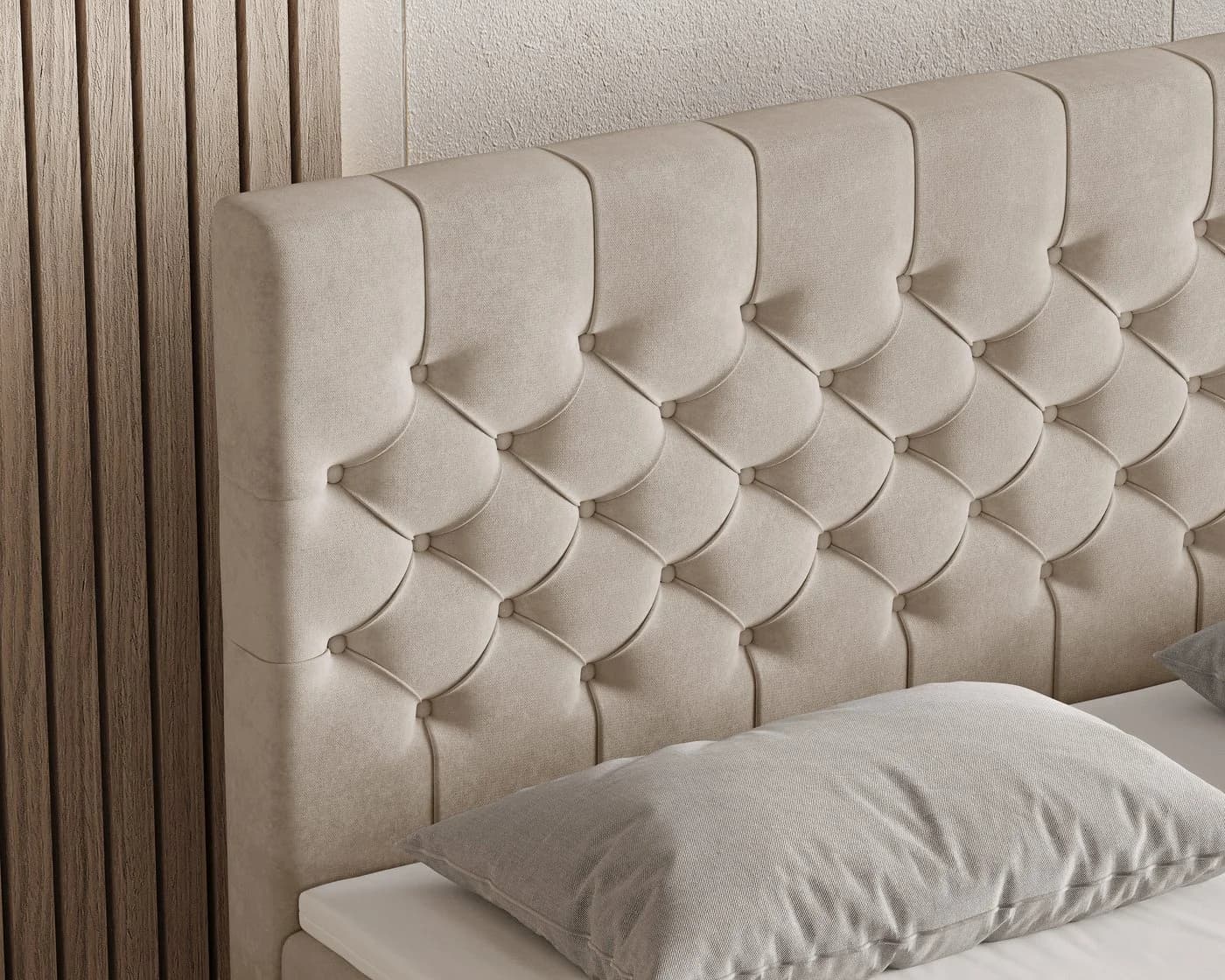 MOEBLO Boxspringbett Bett 12 Velours Chesterfield 180x200 - Bild 4