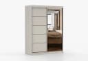MOEBLO Kleiderschrank LARA 05 Kaschmir mit Spiegel Bild 1