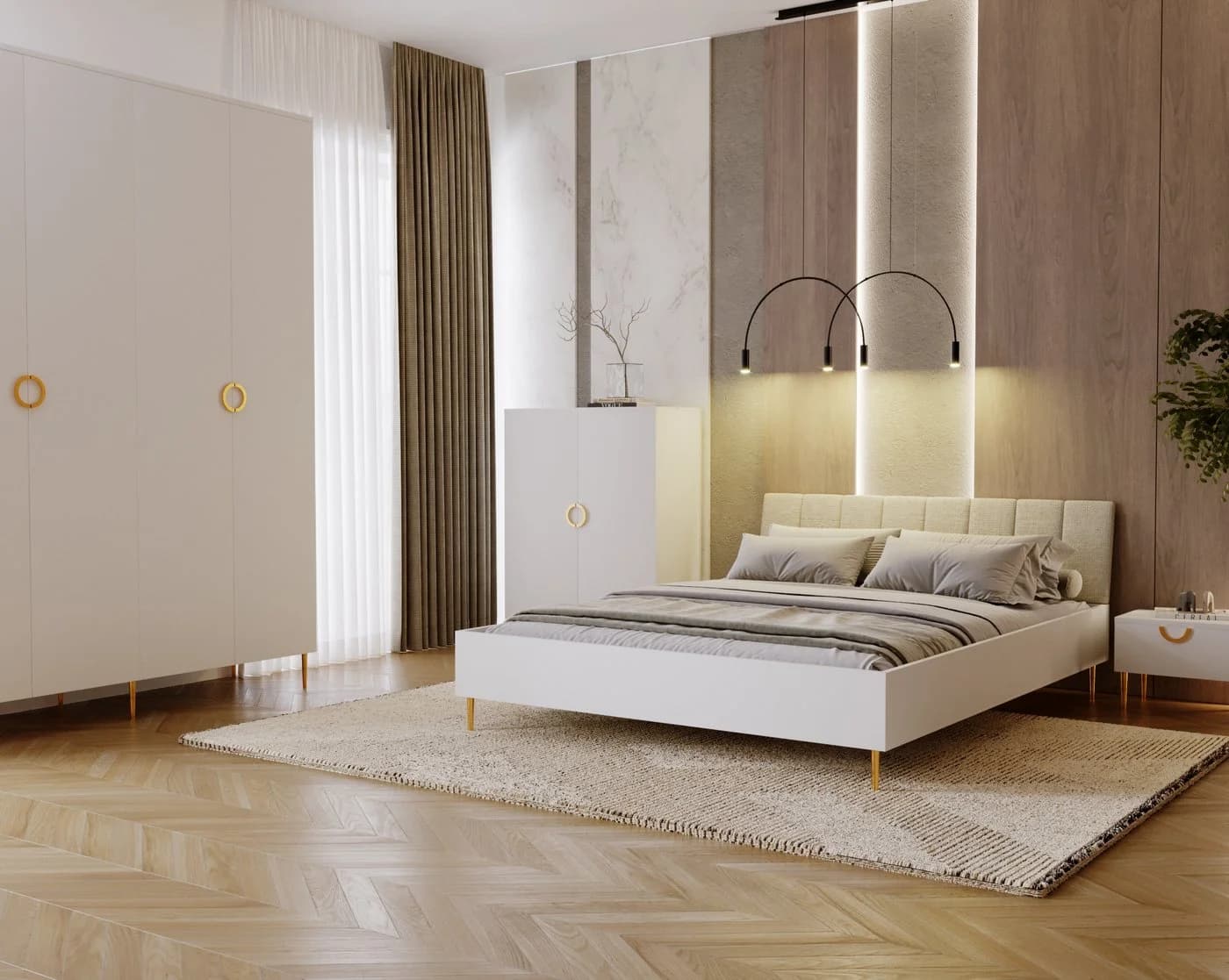 MOEBLO Drehtürenschrank VALERIA B04 Kaschmir Glamour Kleiderschrank - Bild 3