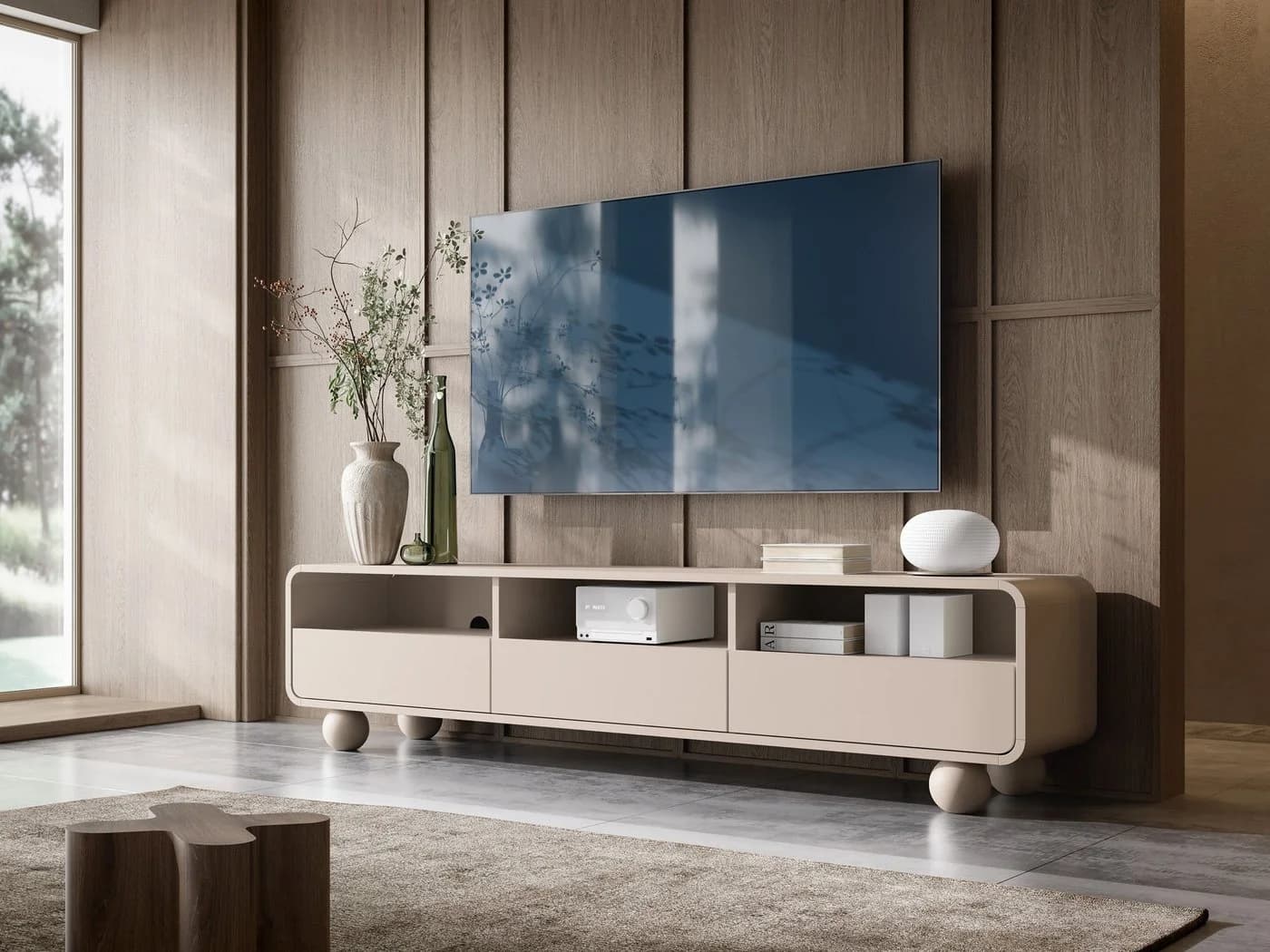 MOEBLO TV-Board BERLIN RTV 180 Kaschmir Modernes Lowboard - Bild 2