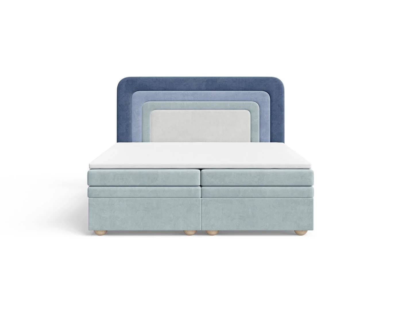 MOEBLO Boxbett NEST Marineblau Samt mit Bettkasten & Topper - Bild 4