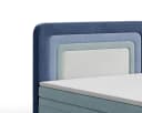 MOEBLO Boxbett NEST Marineblau Samt mit Bettkasten & Topper Bild 5