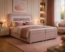 MOEBLO Boxbett NEST Rosa mit Bettkasten und Topper Bild 1