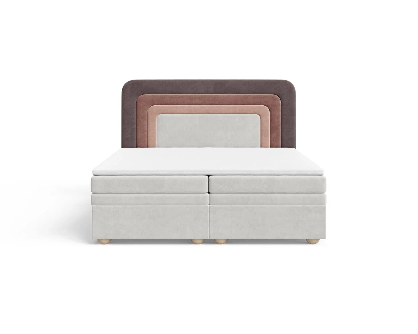 MOEBLO Boxbett NEST mit Bettkasten und gepolstertem Kopfteil Taupe Beige - Bild 4